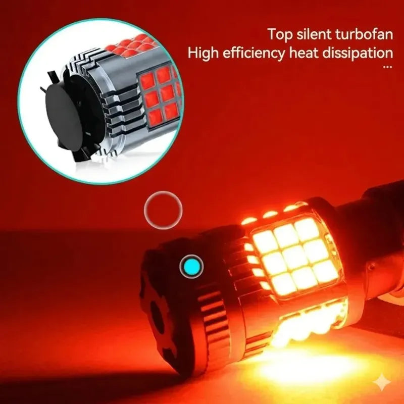 X2 Ampolleta Turbo Led Roja Blanco Ámbar Luz Freno 12/24v Rojo T20 1 Contacto 7440