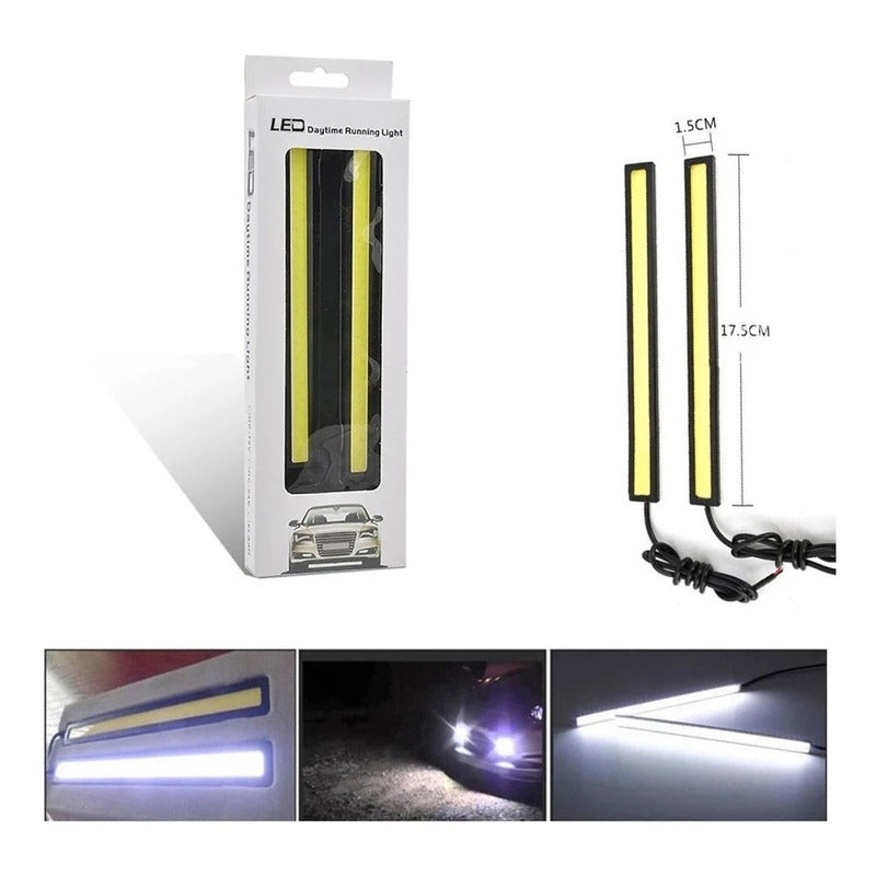 Tira Barra Luz Led Alto Brillo Neblineros Adhesivo Auto X2
