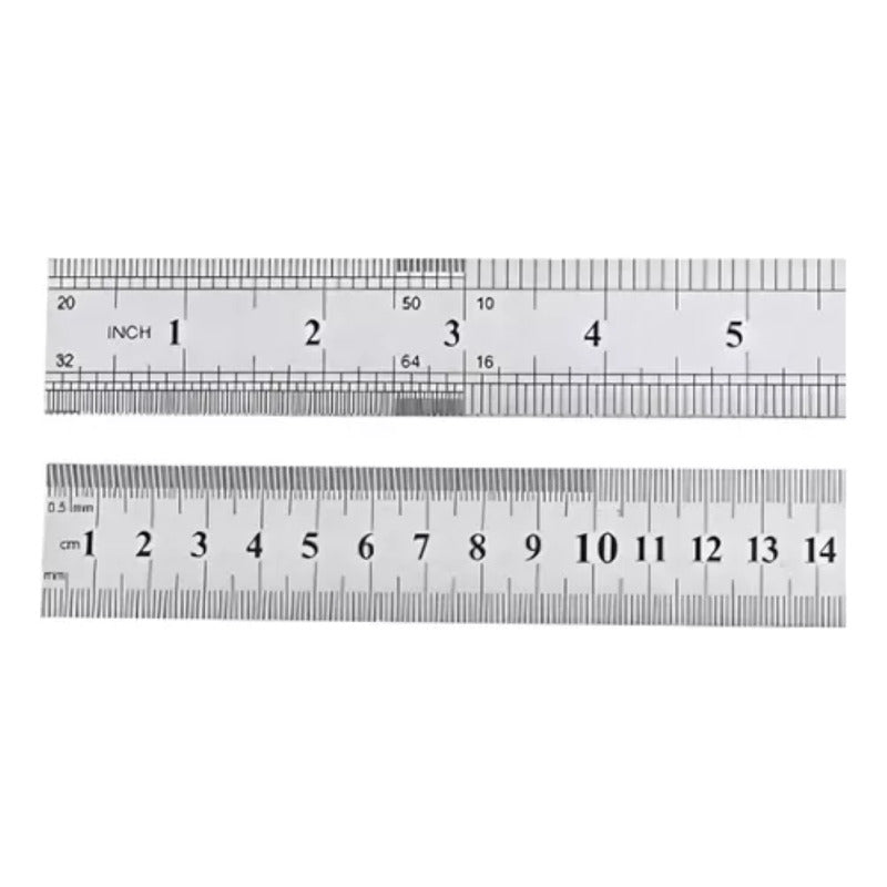 Regla Metálica Doble Cara 100cm 40 Pulgadas Acero Inoxidable Color Gris