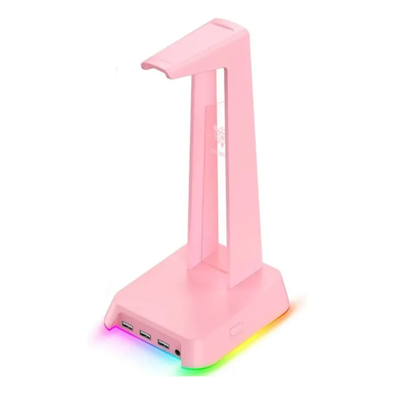 Soporte Para Audifonos Onikuma St2 Rosa Con Multipuerto Usb