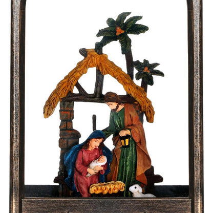 Farol Navideño Con Luz Led Música Lámpara Navidad Pesebre