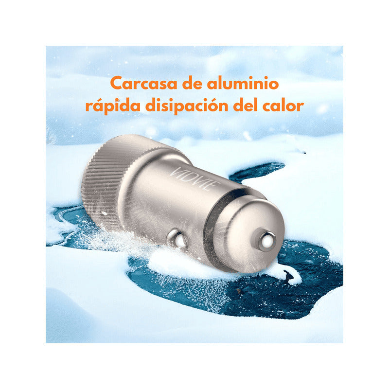 Cargador Auto Adaptador Carga Rápida 33w Dos Tipoc 12-24v