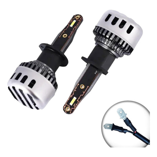 X2 Ampolleta Mini Turbo Led T10 Potente 12000lm Conector H3
