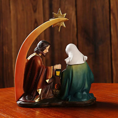 Figura Pesebre Nacimiento Con Estrella De Belen Navidad /ryc