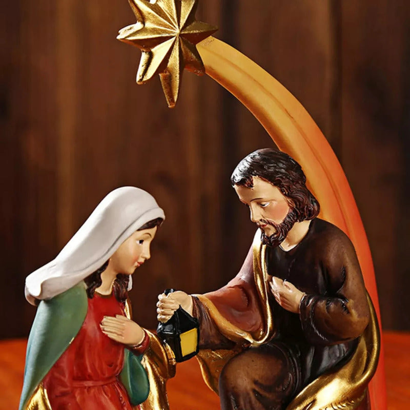 Figura Pesebre Nacimiento Con Estrella De Belen Navidad /ryc