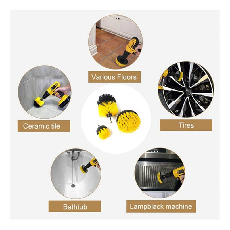 22pcs De Limpieza Cepillo Para Taladro + Esponja Lavado Auto