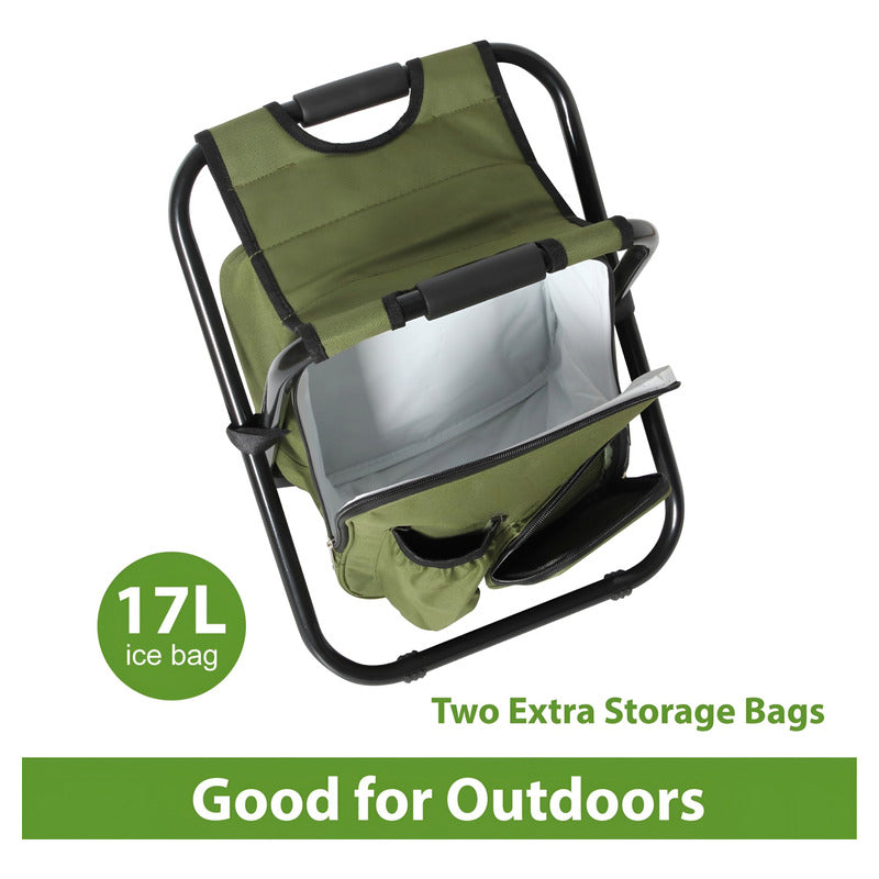 Piso 3en1 Plegable Mochila Con Cooler Silla Camping Pesca
