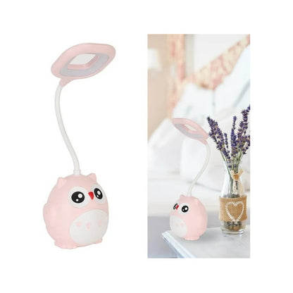 Lámpara Led De Mesa Recargable Cn Portalapiz Búho Kawaii R&c