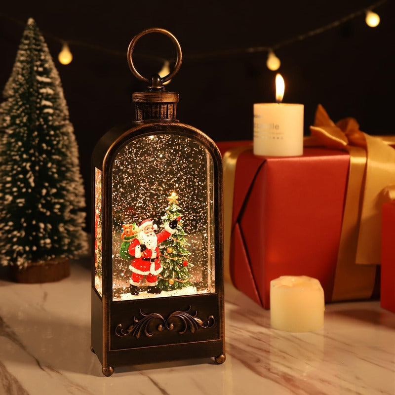 Farol Navideño Con Luz Led Música Lámpara Navidad Pesebre