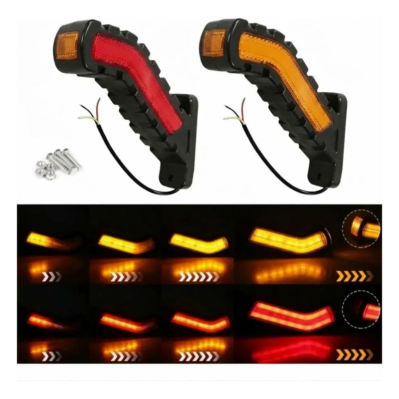 X2 Farol Chapulin Foco Delimitador Led 12v/24v Direccional Ámbar Rojo 25620