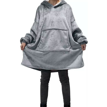 Polerón Con Capucha Sudadera Manta Sherpa Invierno Huggle/r&