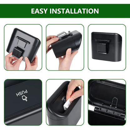 Basurero Portátil Para Auto Con Tapa Push. Soporte Universal Qiaoyang Negro