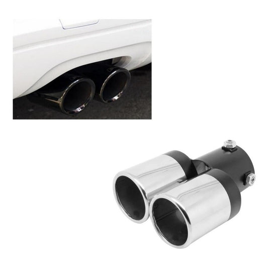 Cola De Escape Doble Auto Tuning Universal Bicolor /ryc