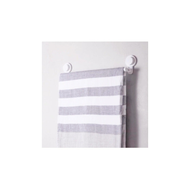 Bathlux Estante Toallero Con Soporte De Ventosas Para Baño Color Blanco