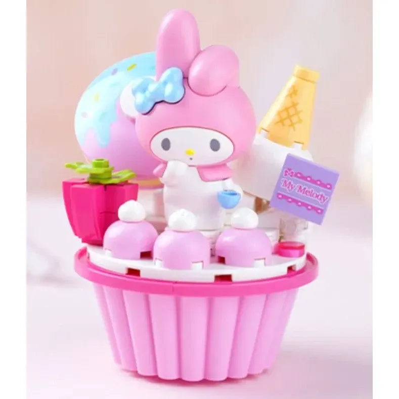 Set Bloques De Construcción Keeppley Hello Kitty Y Amigos 102 My Melody Strawberry Cupcake 9415