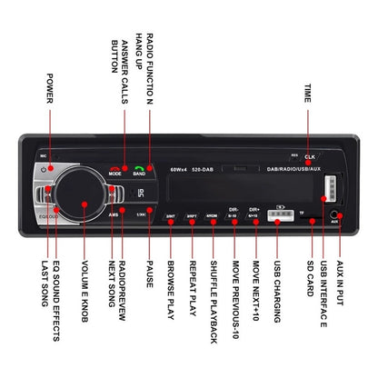 Radio De Auto 1 Din Bluetooth Usb Mp3 Microsd Auxiliar