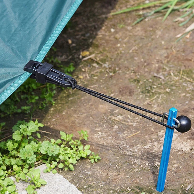 X4 Gancho Para Lona Toldo Malla Carpa Camping Mediasombra Color Negro