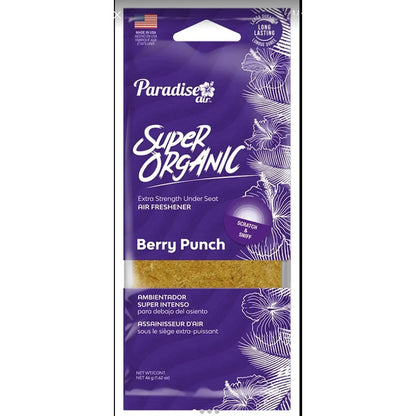 Ambientador Super Organic Aromatizante Paradise Air Auto Cas Madera Berry Punch