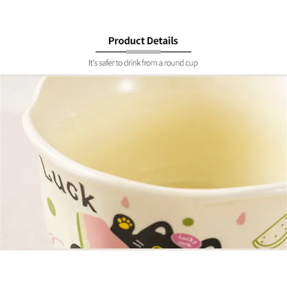 Tazón Cerámica Kawaii Mango Perlas Gato Cuchara Caja Regalo Crema Mk-01 Mod1 Nice Day