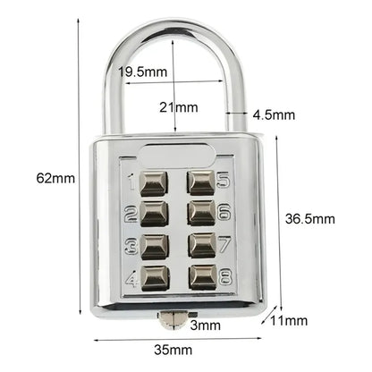 Mini Candado De Seguridad 35mm De Combinación 4 Dígitos R&c Plateado 9367785