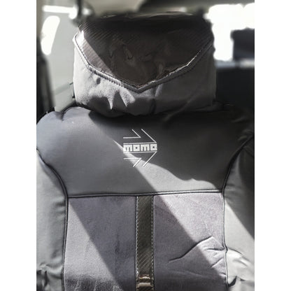Set Cubre Asiento Momo 10pcs Eco Cuero Y Gamuza Premiun Auto