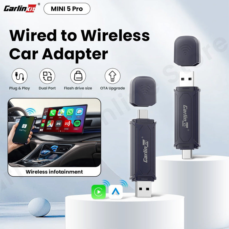 Carlinkit Mini Adaptador Inalámbrico Androidauto Carplay /r&