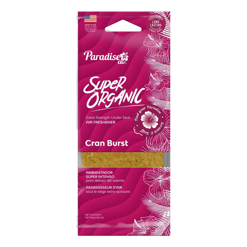 Ambientador Super Organic Aromatizante Paradise Air Auto Cas Madera Cran Burst