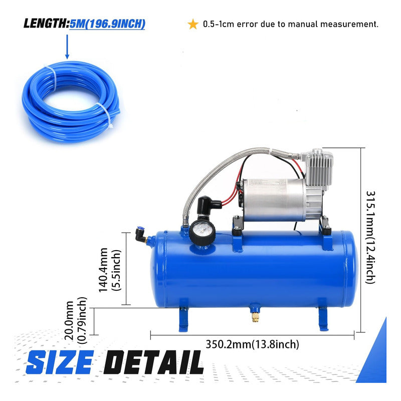 Compresor De Aire Auto 12v 150psi 6litros Bocina Neumático