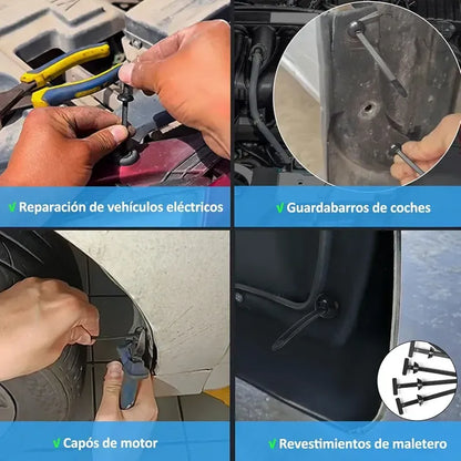 100 Clips Broches Sujetador Retencion Lata Plastico Auto Tap