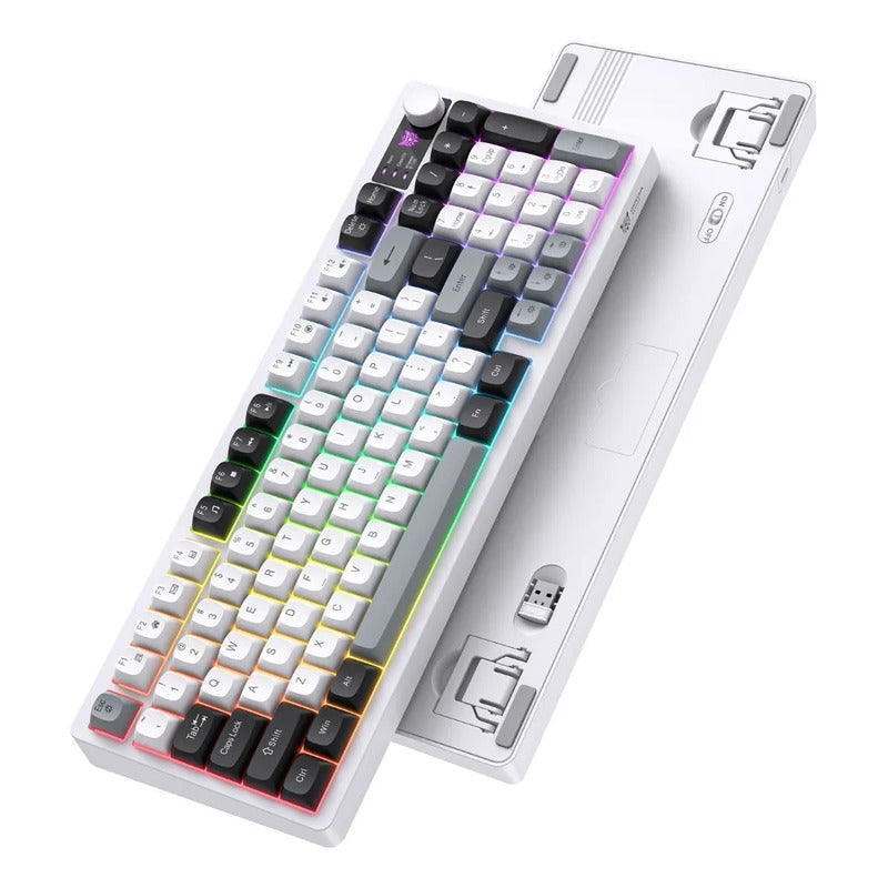 Teclado Gamer Onikuma Mt902 Blanco 3modo Conexión Silencioso Blanco Mt902 Inglés Us