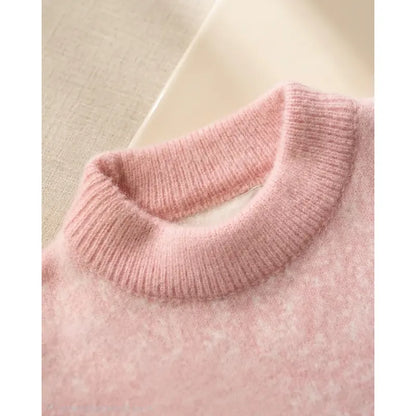 Sweater De Niña Tejido Cuello Alto Suéter Caliente Polerón Rosa 8520 De Punto 110