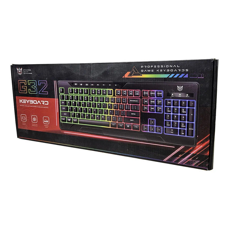 Teclado Para Gamers Onikuma G32 Rgb Membrana 104 Teclas Usb Negro