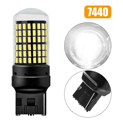 X2 Ampolleta Led T20 7440 144led Luz Blanca 360° Auto 1cont