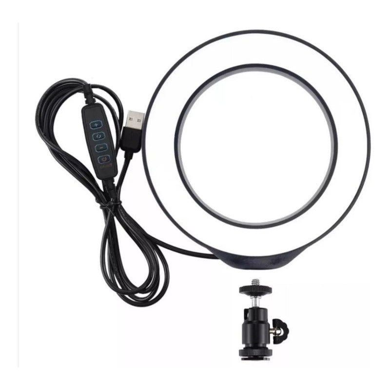 Aro De Luz Led De 30cm + Trípode De 2mts Luz Fría Cálida