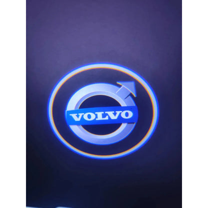 X2 Luces De Cortesía Led Luz Bienvenida De Puerta De Autos 12v Cables Vol Caja Azul
