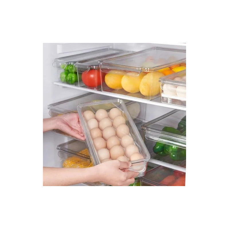 Porta Huevos Organizador De Refrigerador 18 Huevos Con Tapa