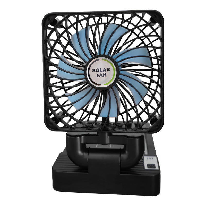 Ventilador Para Auto Y Casa Recargable Panel Solar Usb 360°