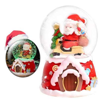 Bola De Nieve Esfera Cristal Navidad Luz Música Decora Chica
