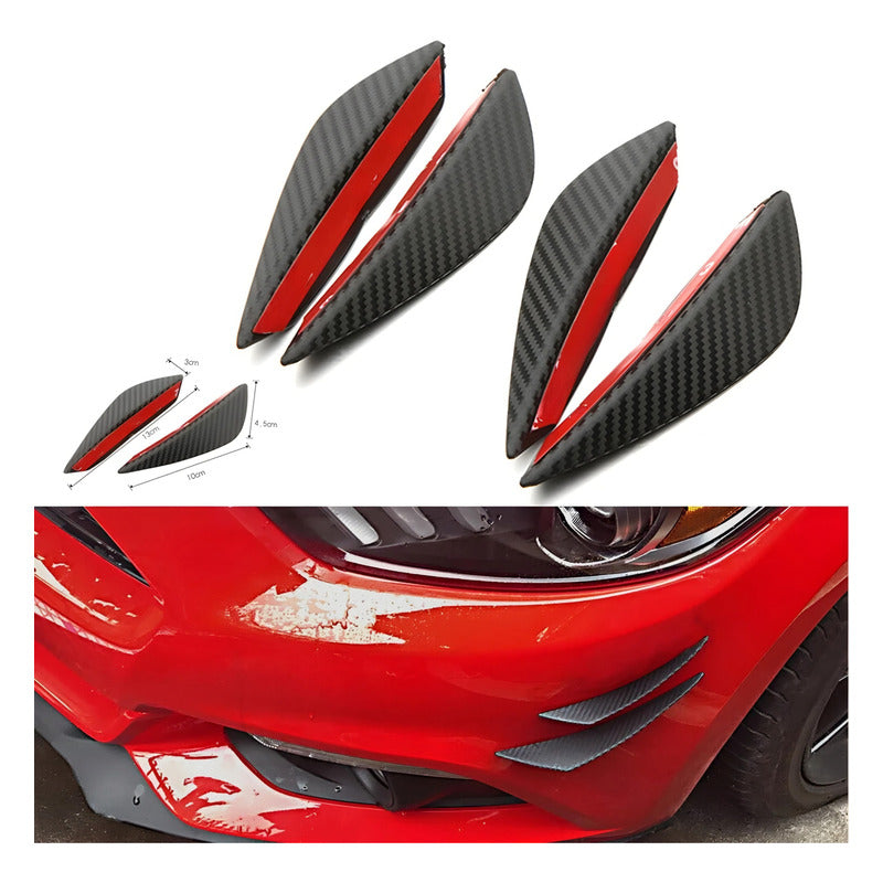 X4 Mini Aleta Difusor Parachoque Adhesivo Decoración Tunning