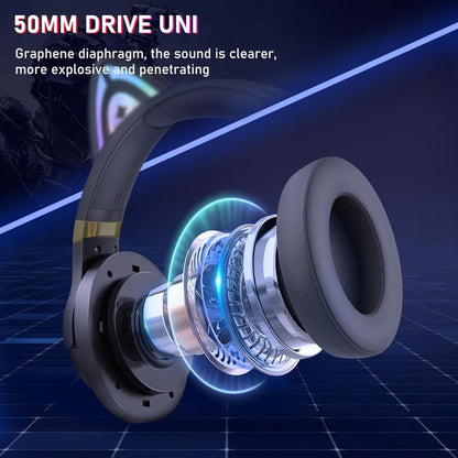 Audifono Gamer X30 Orejas De Gato Luz Rgb Microfono Desmonta