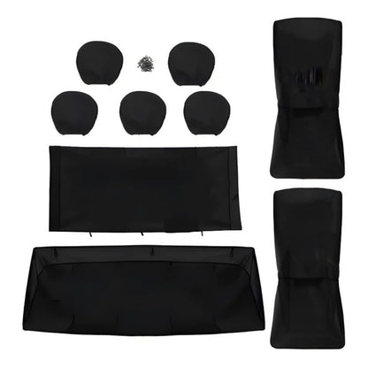 Set Funda Cubre Asiento Auto Universal Negro Entero 9pcs