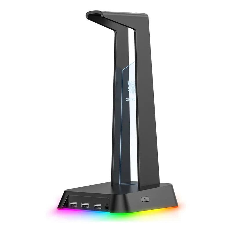 Stand De Audifonos Onikuma St2 Con Luz 3puertos Usb + 3.5mm