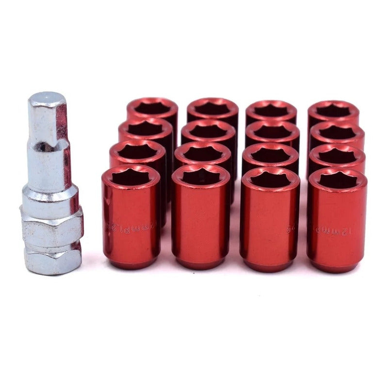 Tuercas De Seguridad Llanta M12 Antirrobo Colores 16 Pcs