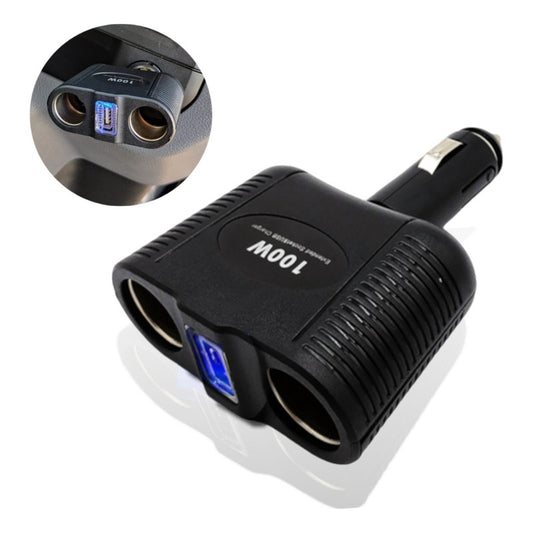 Encendedor Doble Adaptador +usb 100w 12-24v Splitter Encende