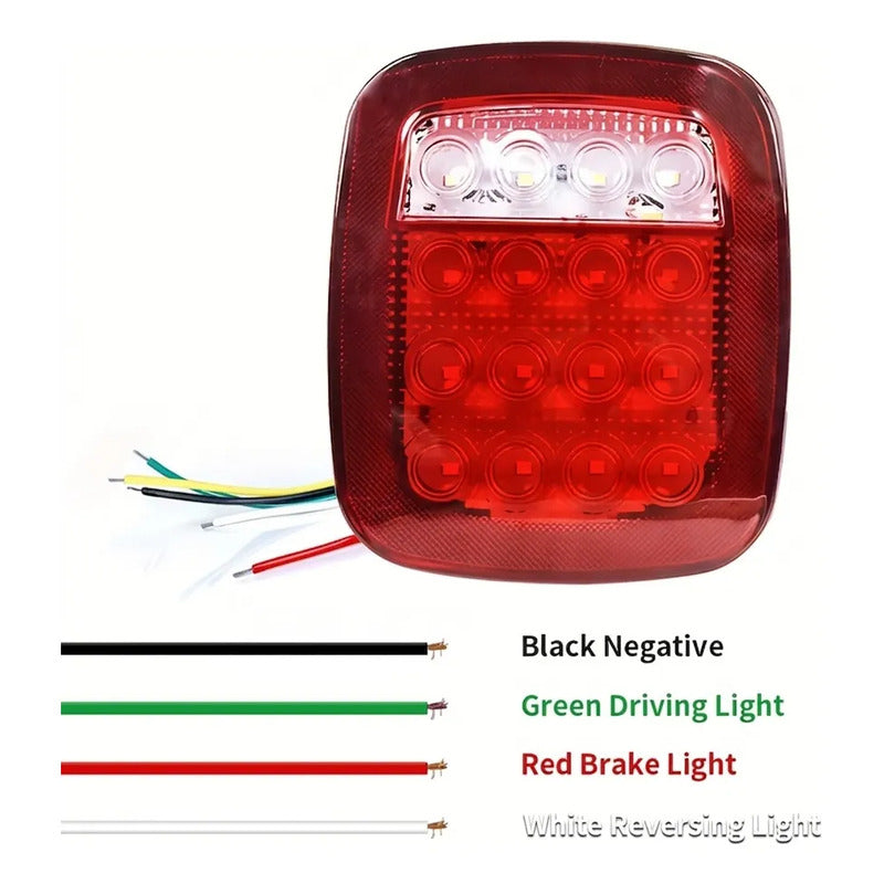 X2 Foco Trasero Led 12v Auto Camión Carro Arrastre Universal Ambos Lados Rojo Blanco 30101