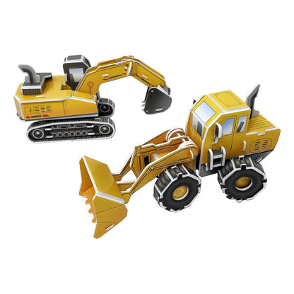 Puzzle 3d - Máquinas De Construcción Mini Rompecabeza 3d