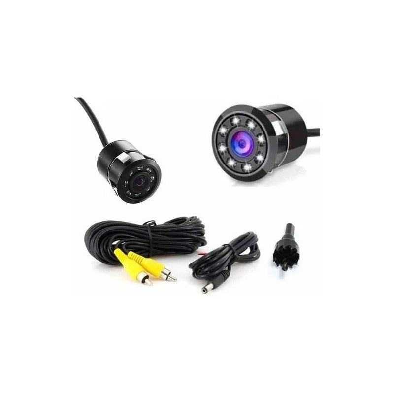 Camara De Reversa Hd Embutida 8 Led Retroceso Vision Nocturn Color Negra 8 Led