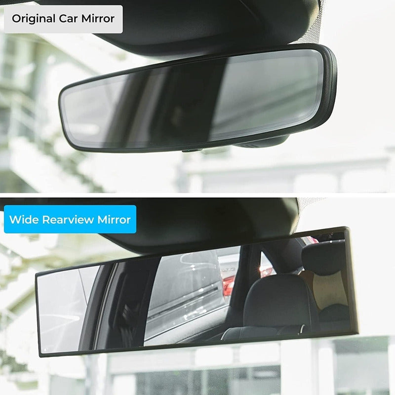 Espejo Retrovisor Curvo Adaptable Visión Panorámica 27cm Ryc
