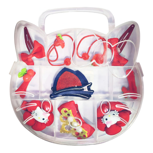 Estuche D Pinches Y Colet Bebé Niñas 11pcs Gancho Oreja Gato