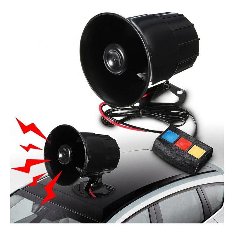 Bocina Policial Sirena 3 Tonos Auto Moto 12v Universal /ryc